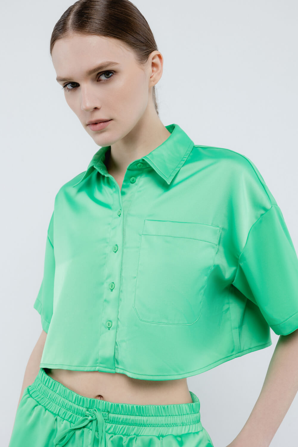 Рубашка женская Incity 1.1.1.23.01.04.02395 зеленая XS