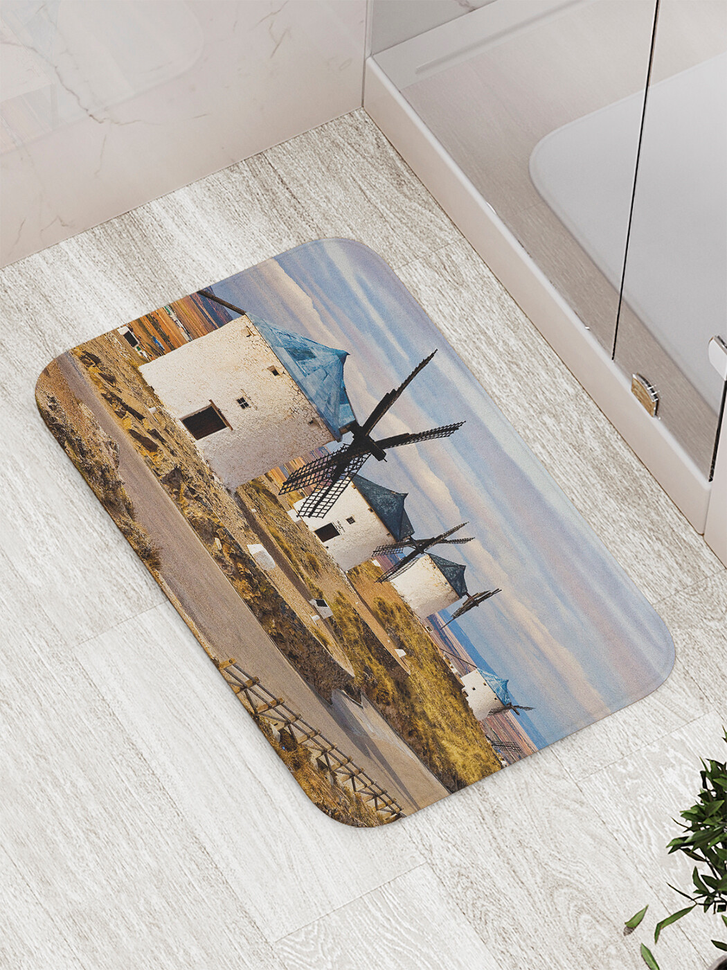 

Коврик противоскользящий JoyArty "Старые мельницы" для ванной, сауны, бассейна, 77х52 см, Старые мельницы
