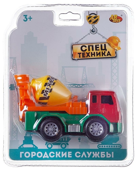 фото Машинка инерционная abtoys cпецтехника бетономешалка мини c-00464 junfa toys