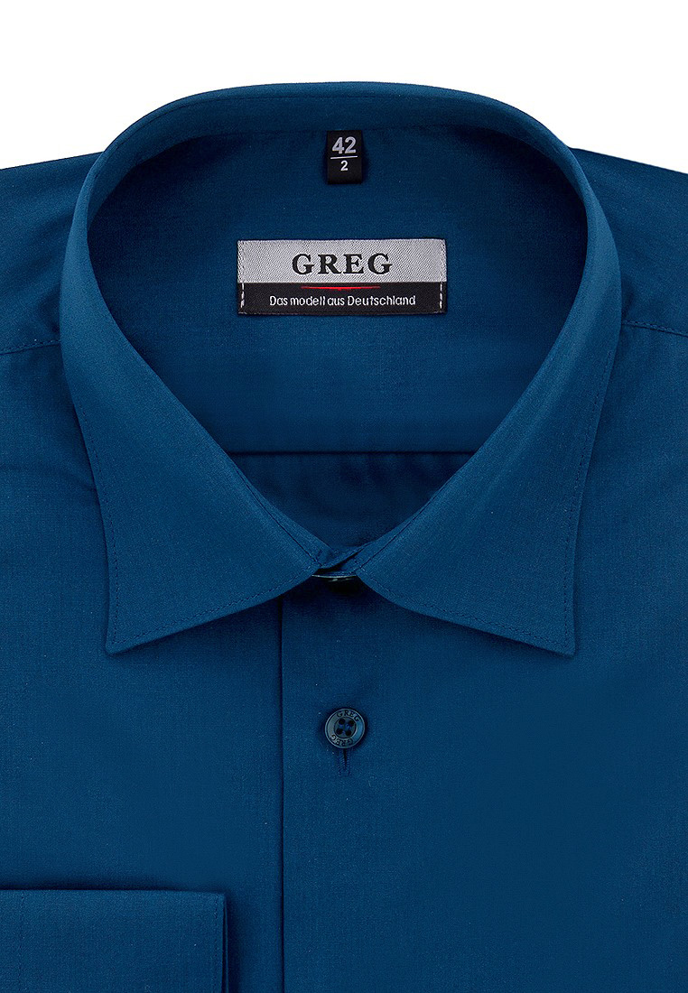 

Рубашка мужская Greg 01-00012290 синяя 39, Синий, 01-00012290