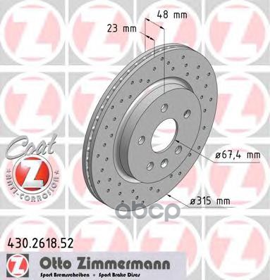 

Тормозной диск ZIMMERMANN комплект 1 шт. 430261852