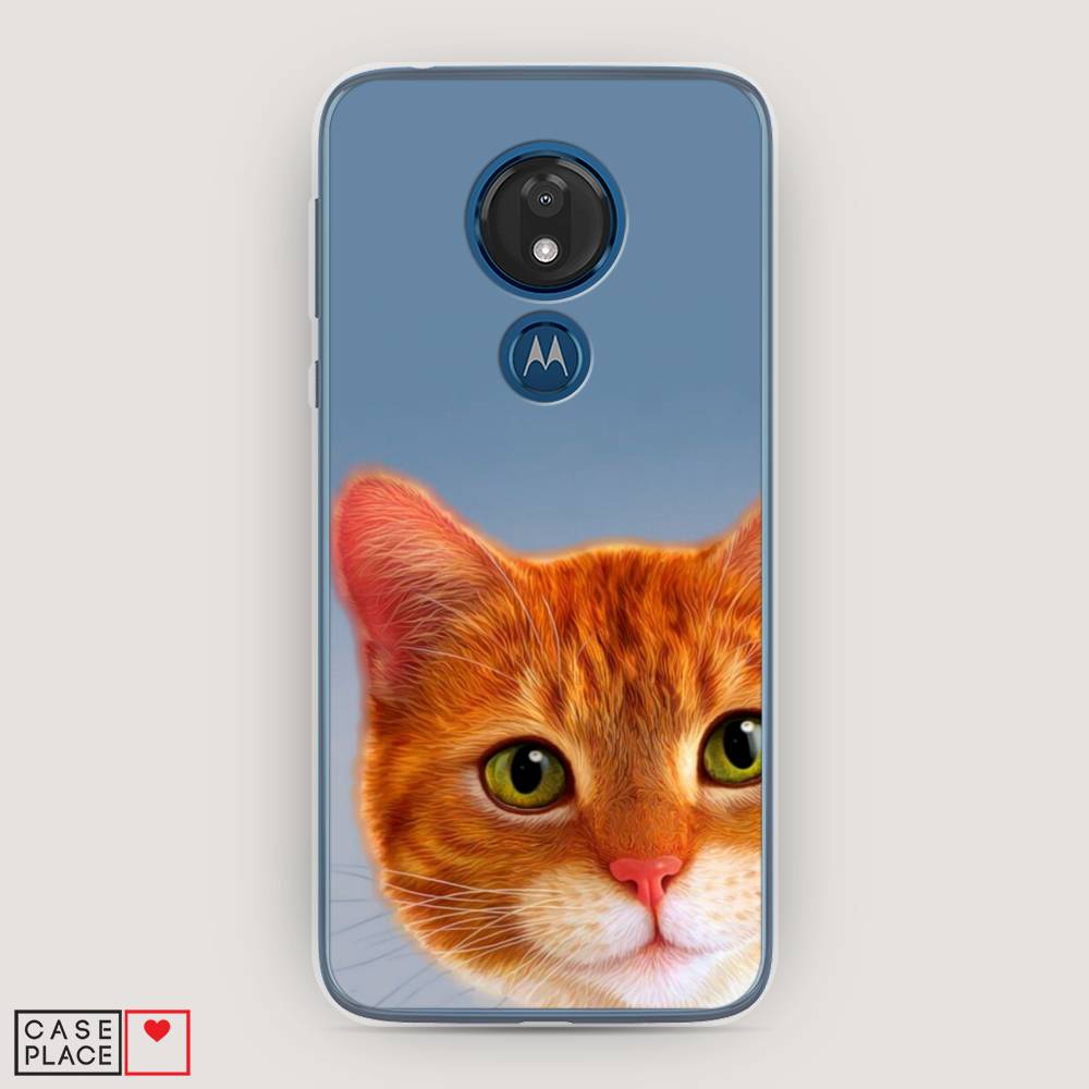 

Чехол на Motorola Moto G7 "Любопытный котик", Коричневый, 241150-1