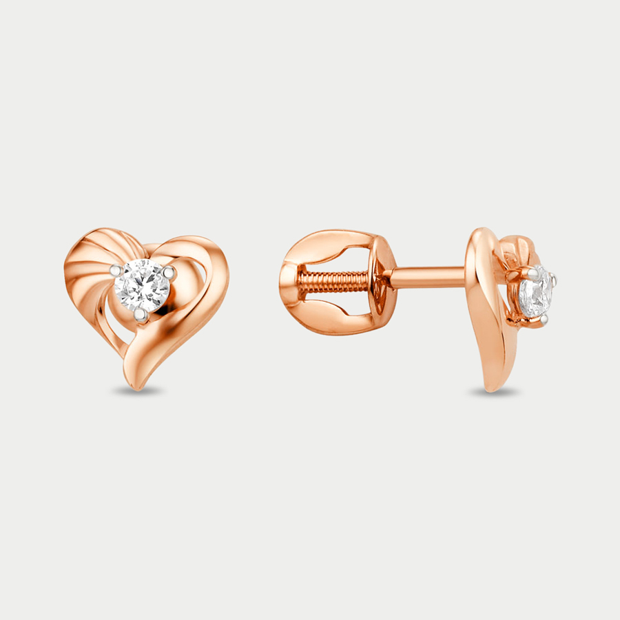

Серьги из розового золота Династия 003542-1102, фианит, 003542-1102