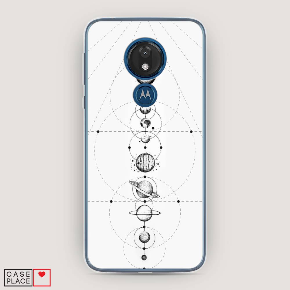 

Чехол для Motorola Moto G7 "Парад планет", Серый, 241150-2