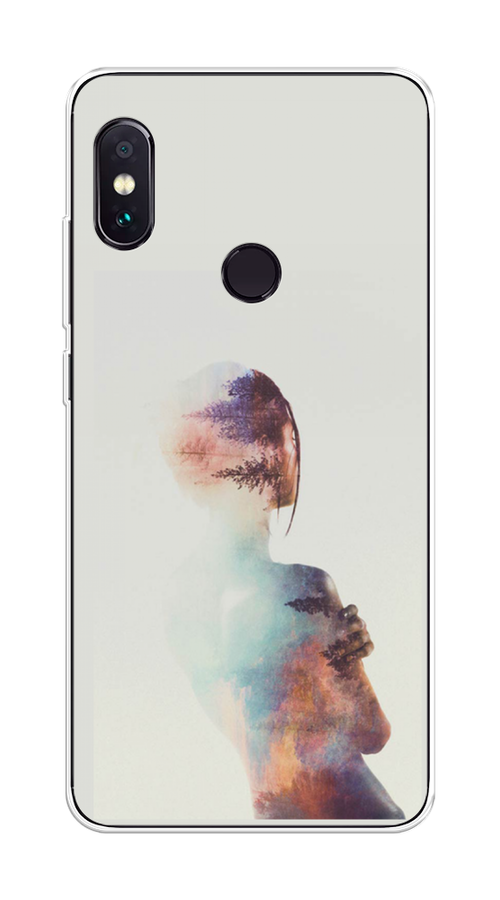 

Чехол на Xiaomi Redmi Note 5/Note 5 Pro "Девушка-лес", Розовый;голубой;серый, 32750-1