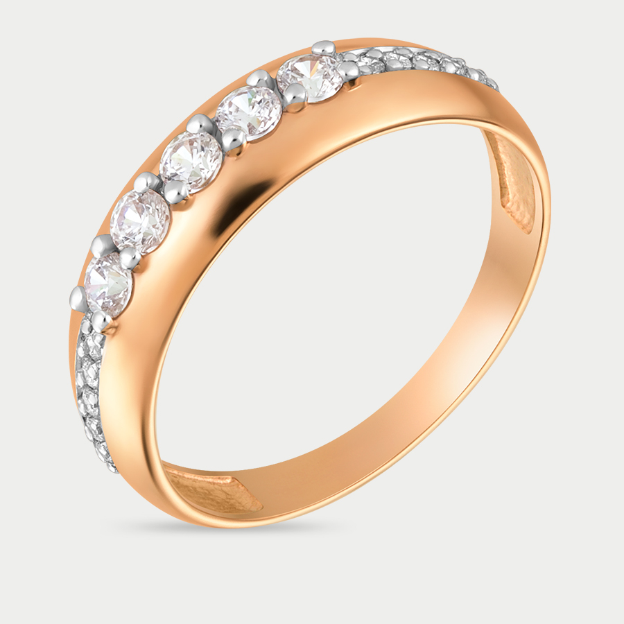 Кольцо из розового золота р. 16,5 Сорокин 70192400, фианит