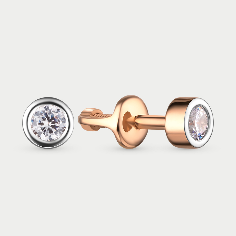 

Серьги из розового золота Династия 019402-1102, фианит, 019402-1102