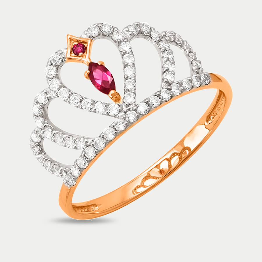 Кольцо из розового золота р. 16 Красносельский Ювелир РК3646, фианит