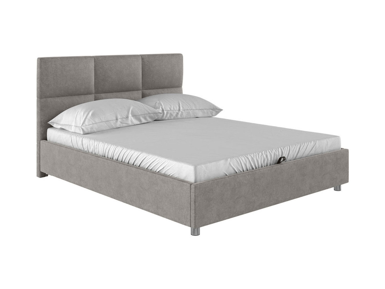 фото Двуспальная кровать первый мебельный прагма пм серый, велюр, 160х200 см