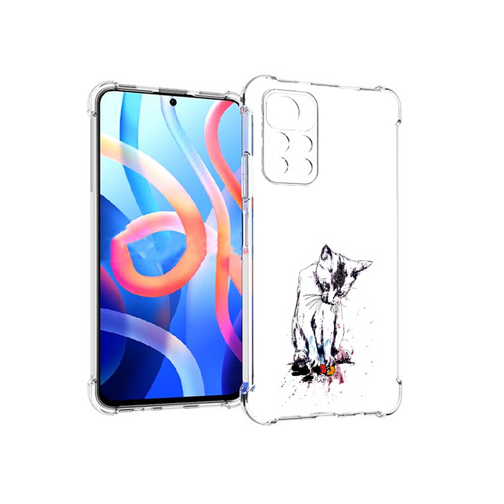 

Чехол MyPads Tocco для Xiaomi Poco M4 Pro 5G кот и микки (PT200061.301.399), Прозрачный, Tocco