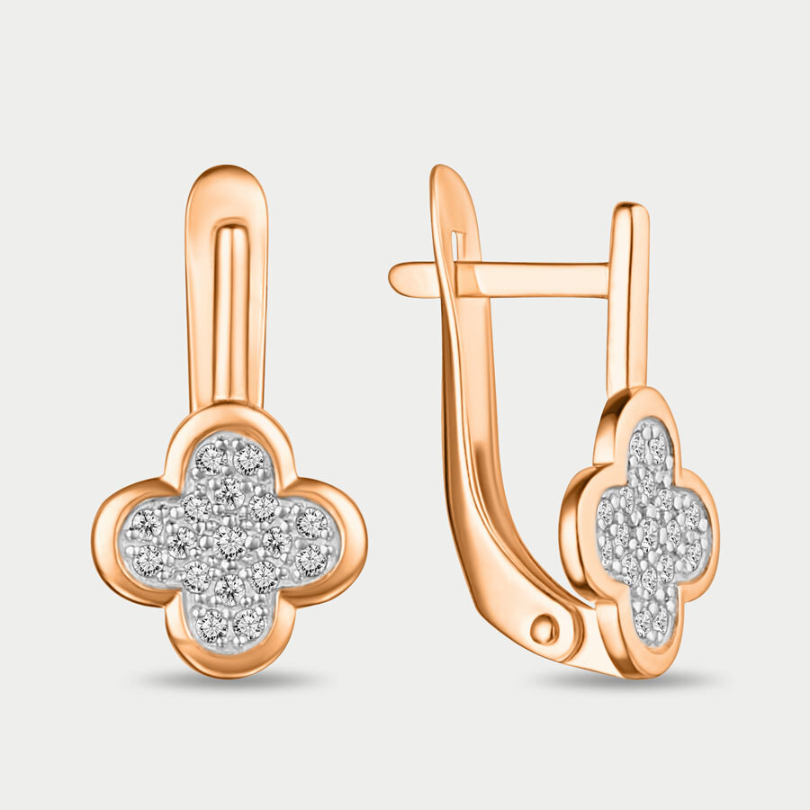 

Серьги из розового золота Delta 1203971, фианит, 1203971