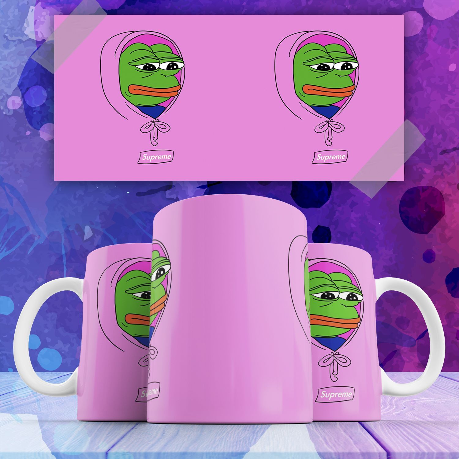 

Кружка Лягушка Пепе Pepe Frog мем с принтом 330 мл