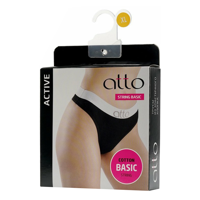 

Трусы женские Atto черные XL, Черный