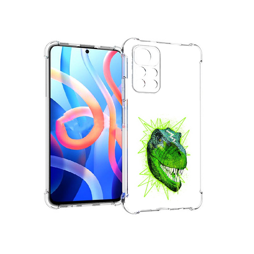 Чехол MyPads Tocco для Xiaomi Poco M4 Pro 5G зеленый динозавр (PT200061.301.358)