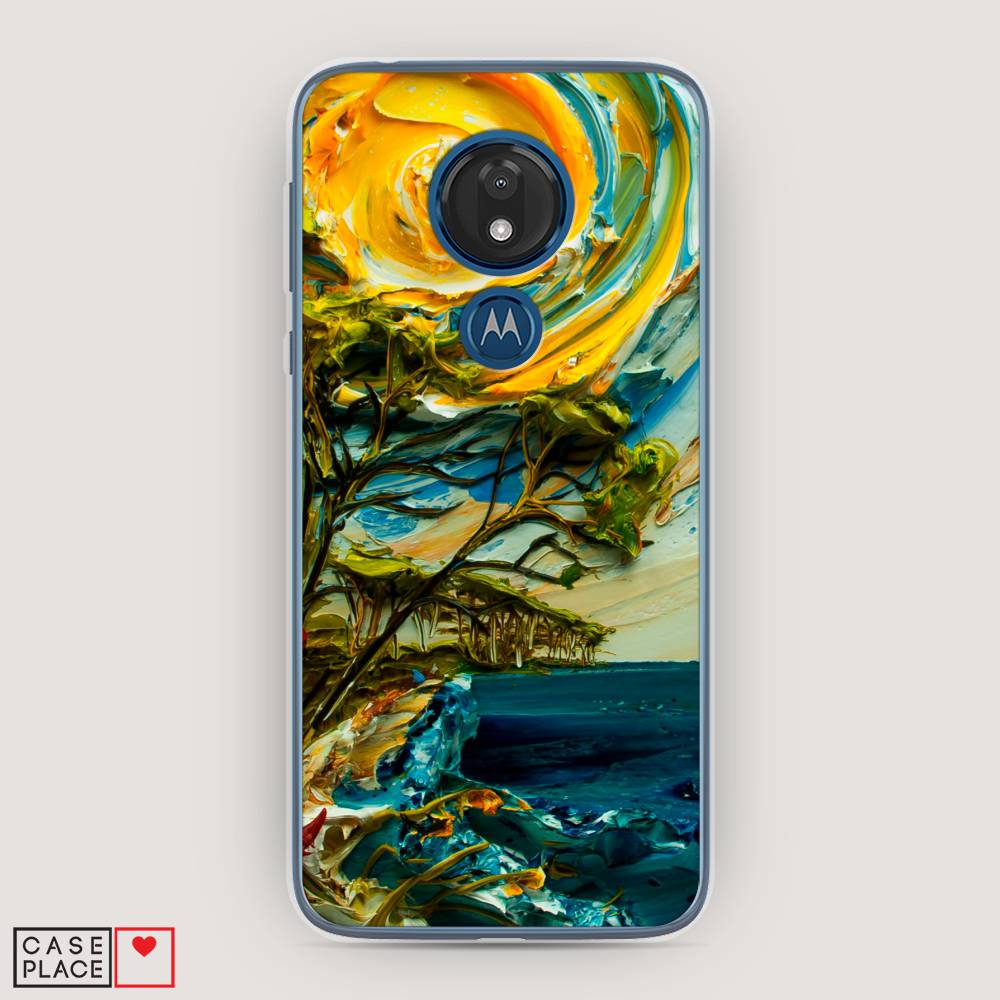 

Чехол для Motorola Moto G7 "Солнце живопись", Желтый;синий, 241150-4