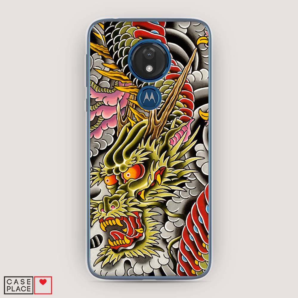

Чехол для Motorola Moto G7 "Японский дракон", Желтый;розовый;красный, 241150-4
