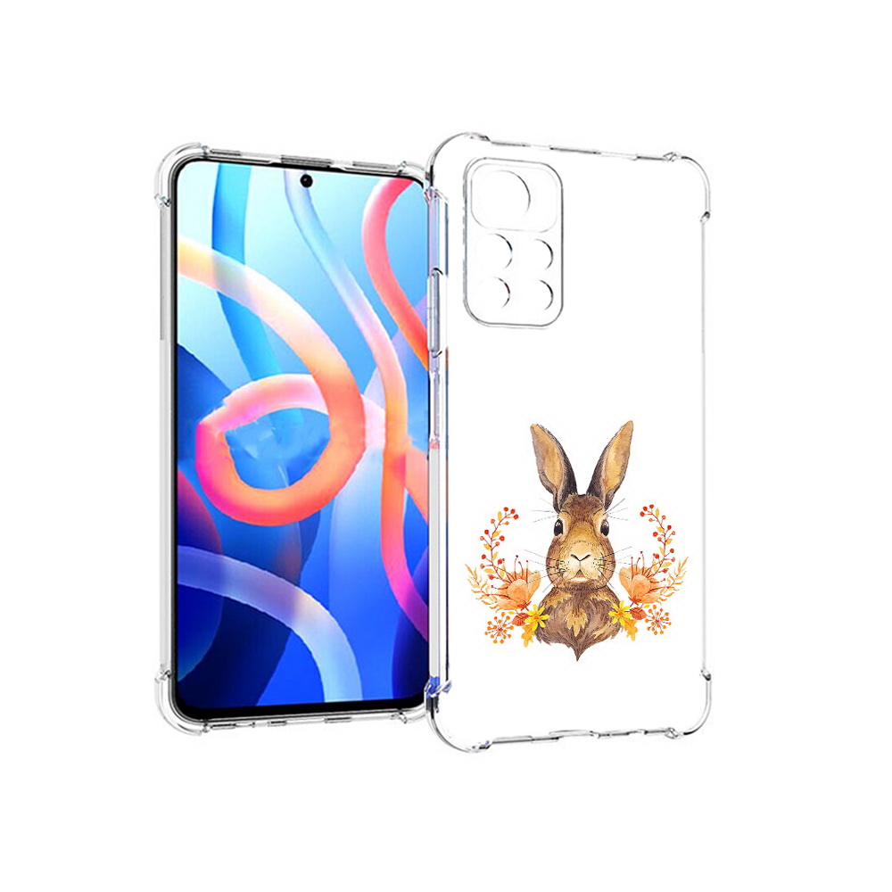 

Чехол MyPads Tocco для Xiaomi Poco M4 Pro 5G зайка в цветах (PT200061.301.349), Прозрачный, Tocco