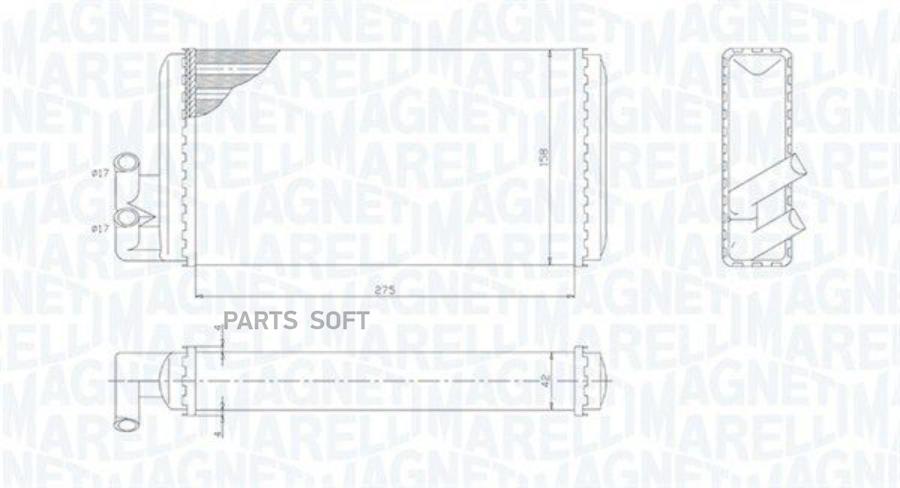 

MAGNETI MARELLI Радиатор отопителя VW GROUPA6, 100, GOLF