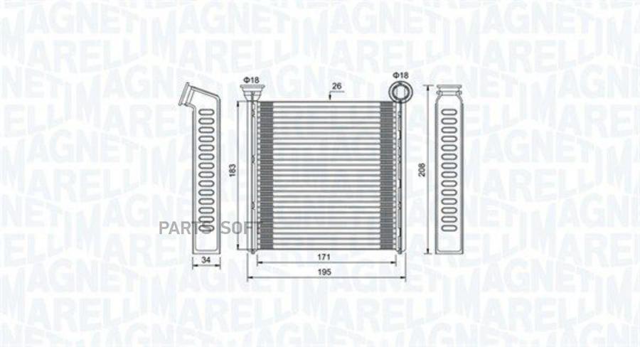 MAGNETI MARELLI Радиатор отопителя VW GOLF VII