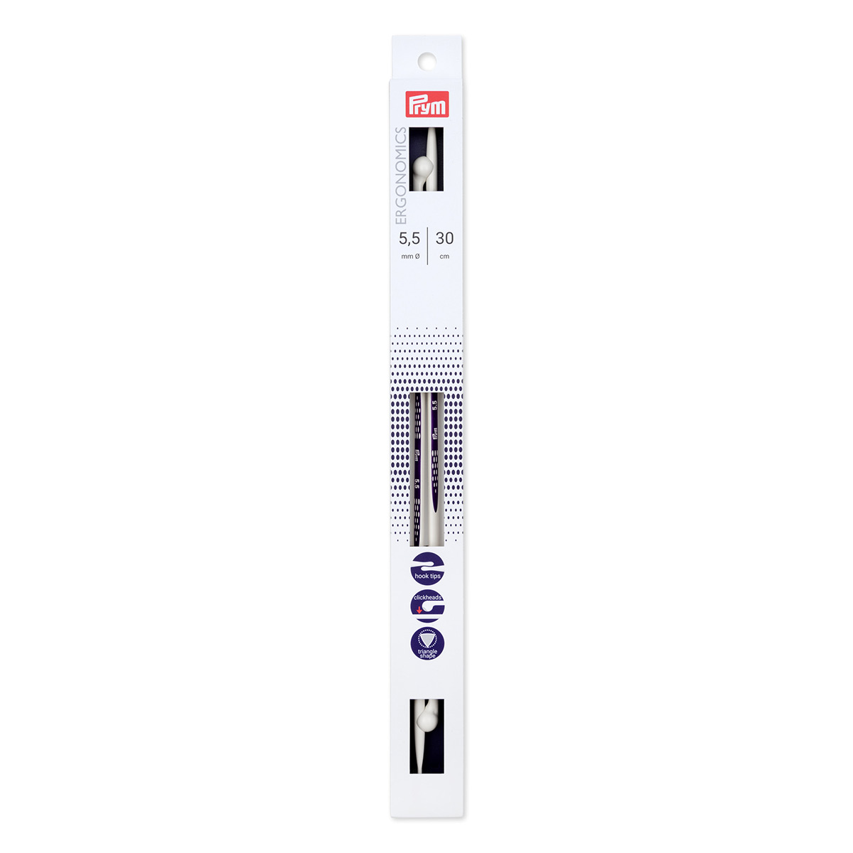 

Спицы прямые Prym Ergonomics, 190307, 5,5 мм, 30 см, 2 шт (упак)