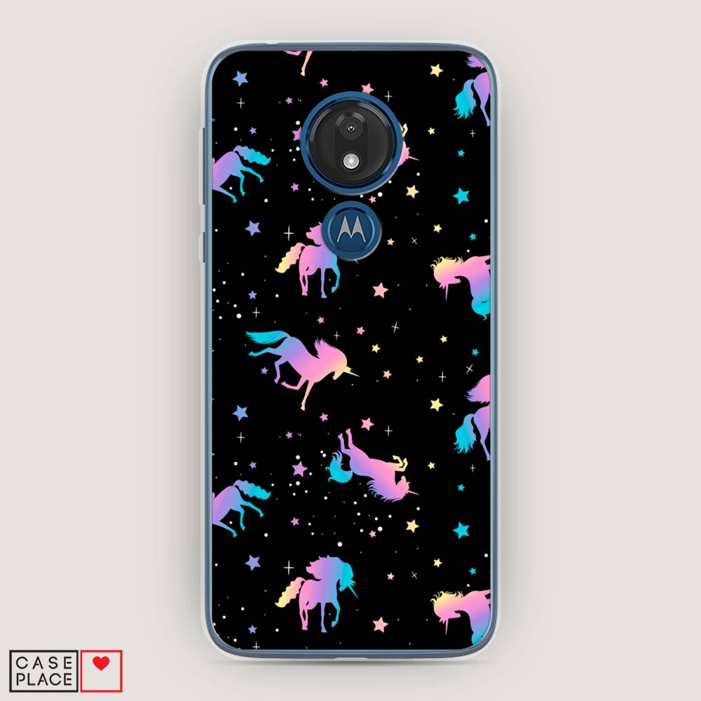 

Чехол для Motorola Moto G7 "Единороги градиент", Черный;розовый;голубой, 241150-1