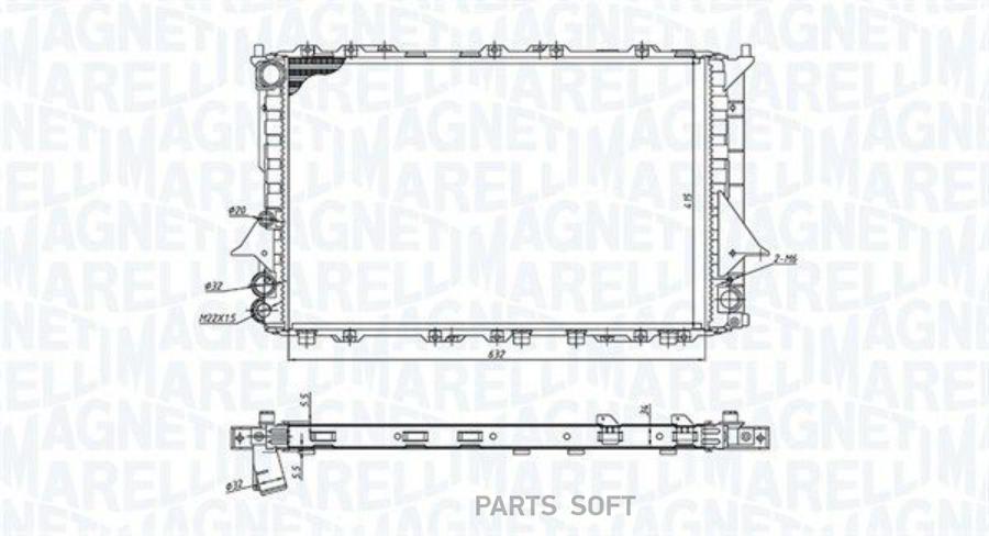 MAGNETI MARELLI Радиатор AUDI A6 Avant (4B5, C5) 2.5 TDI