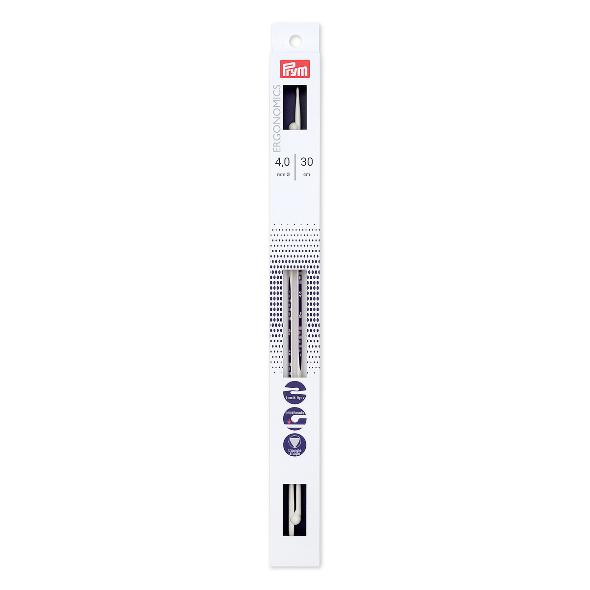 

Спицы прямые Ergonomics Prym, 190304, пластик, 4 мм, 30 см, 2 шт (упак)