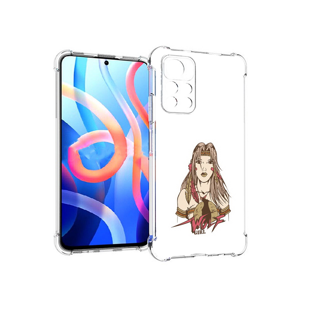

Чехол MyPads Tocco для Xiaomi Poco M4 Pro 5G девушка волк (PT200061.301.306), Прозрачный, Tocco