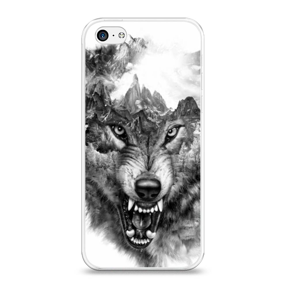 

Чехол Awog на Apple iPhone 5C / Айфон 5C "Волк в горах", 10250-1