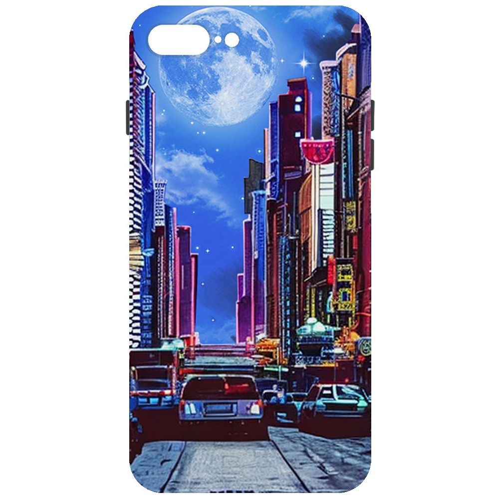 

Чехол-накладка Софт Ночной город для iPhone 7 Plus/8 Plus, Черный