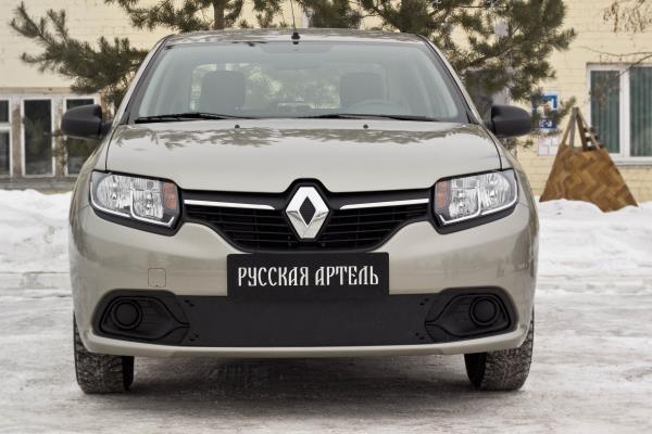 Зимняя заглушка решетки переднего бампера для Renault Logan (2013-2020)