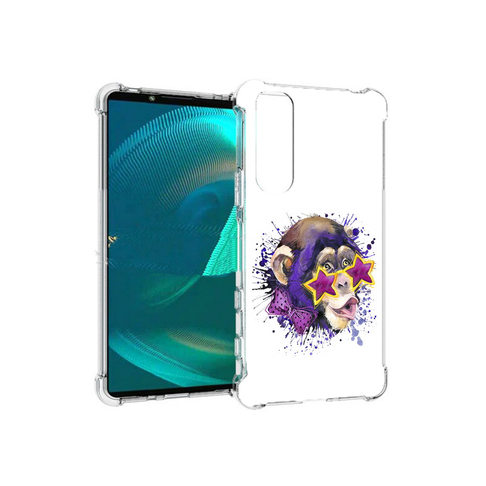 

Чехол MyPads Tocco для Sony Xperia 5 III обезьяна в очках (PT172137.231.524), Прозрачный, Tocco