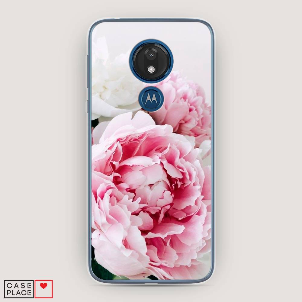 

Чехол для Motorola Moto G7 "Розовые и белые пионы", Розовый;белый, 241150-2