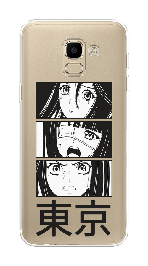 

Чехол на Samsung Galaxy J6 2018 "Tokyo girls", Белый;черный;прозрачный, 26150-1