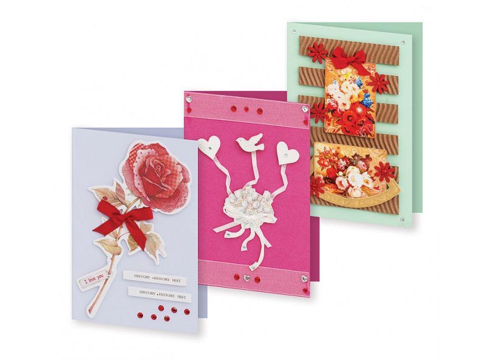 

Набор из 3-х открыток Нежный букет, Разноцветный