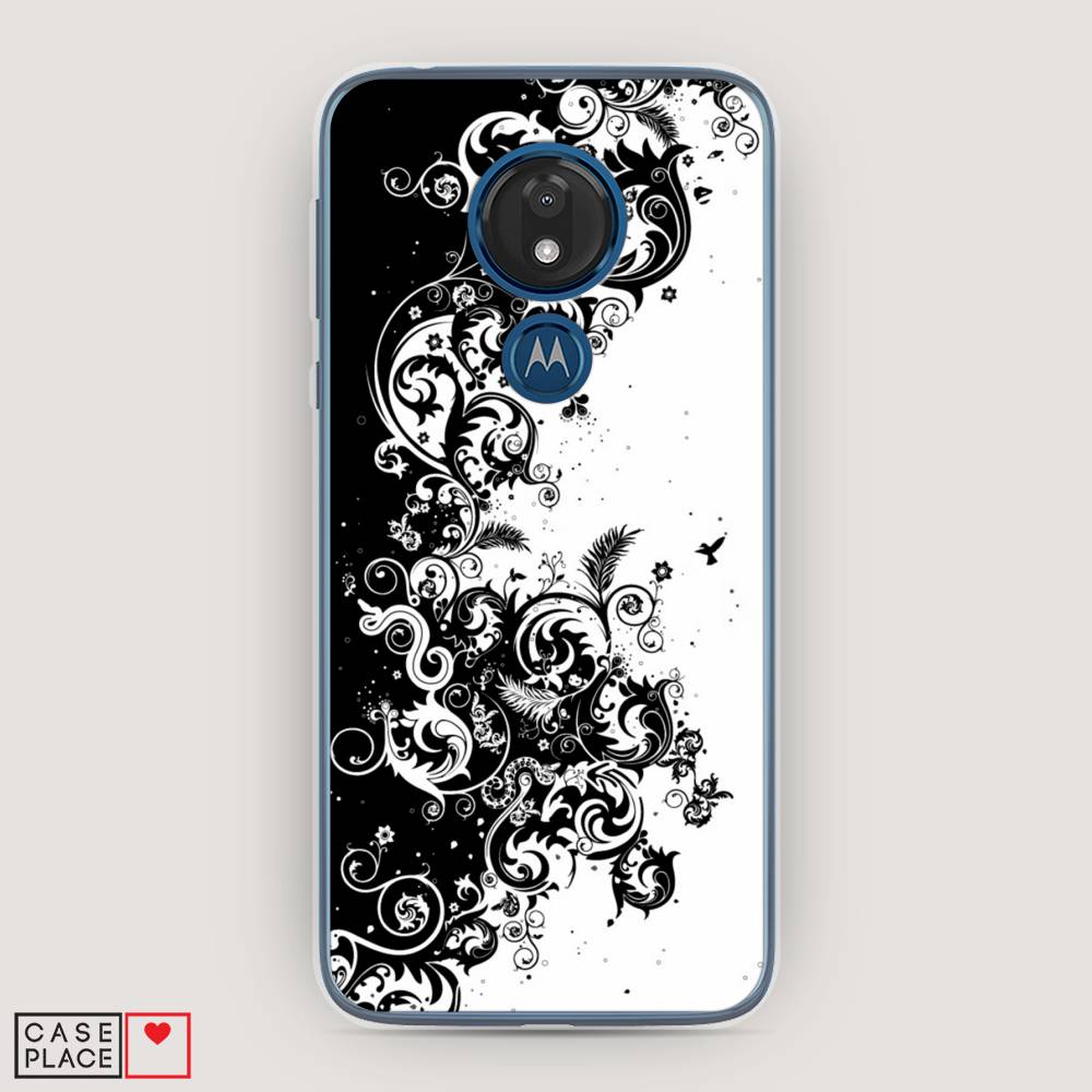 

Чехол на Motorola Moto G7 "Черно белый узор", Белый;черный;серый, 241150-3