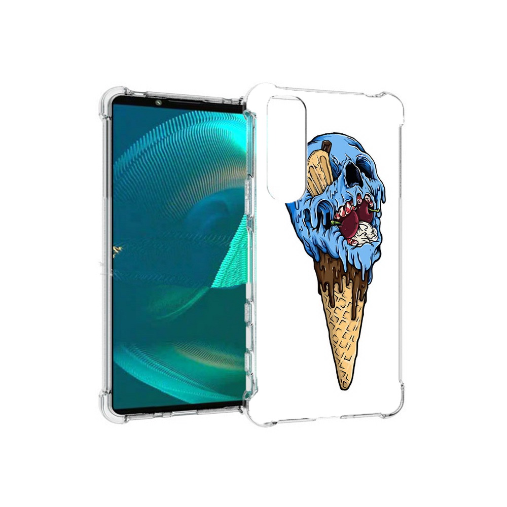 

Чехол MyPads Tocco для Sony Xperia 5 III мороженное череп (PT172137.231.484), Прозрачный, Tocco