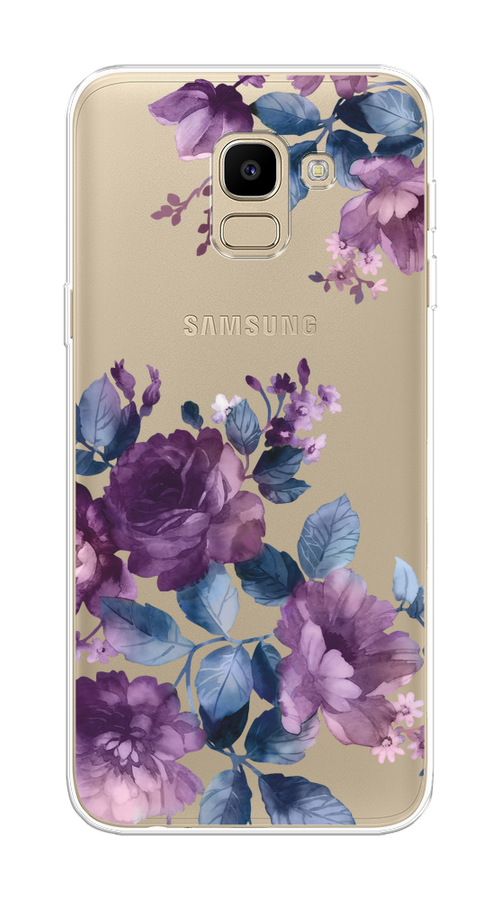 

Чехол на Samsung Galaxy J6 2018 "Purple Blossoms", Синий;фиолетовый, 26150-1