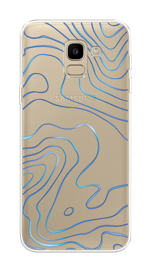

Чехол на Samsung Galaxy J6 2018 "Blue lines", Прозрачный;синий, 26150-1