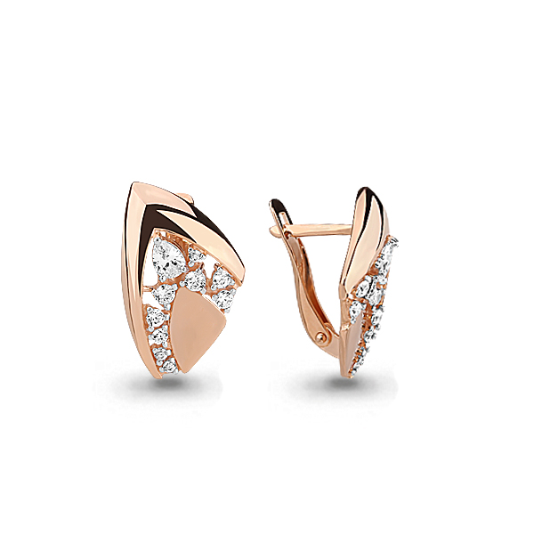 

Серьги из красного золота с фианитом Aquamarine 45853А, 45853А_585_кз