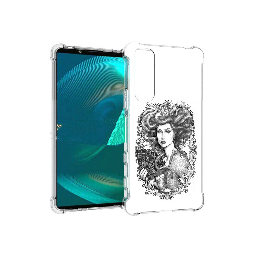 

Чехол MyPads Tocco для Sony Xperia 5 III медуза черно белый (PT172137.231.472), Прозрачный, Tocco