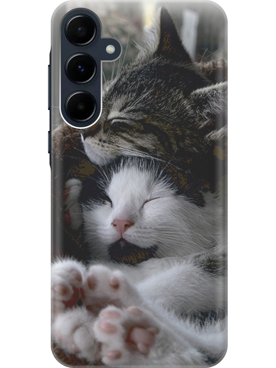 

Силиконовый чехол на Samsung Galaxy A35 с рисунком "Отдыхающие котики", Белый;коричневый;черный, 20012130