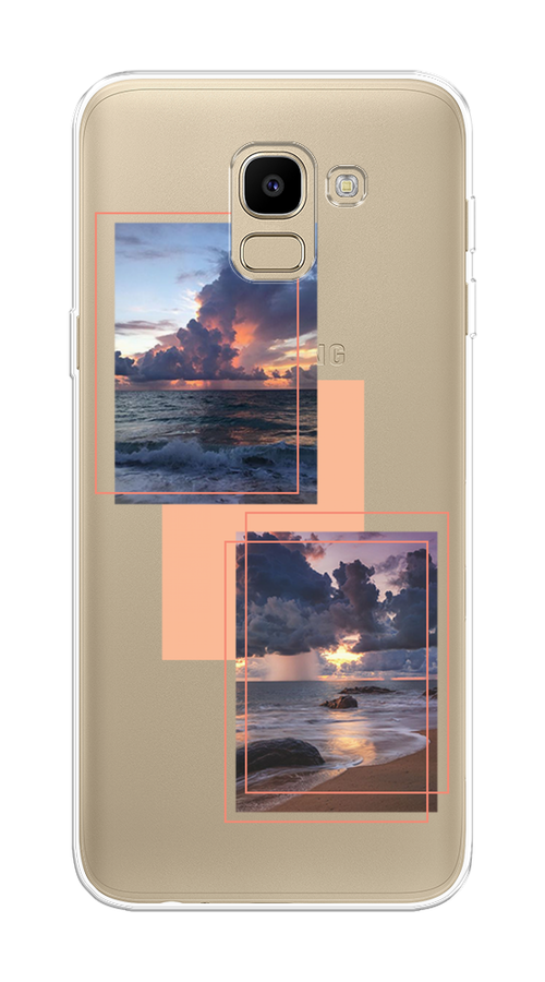 

Чехол на Samsung Galaxy J6 2018 "Sky collage", Розовый;прозрачный;синий, 26150-1