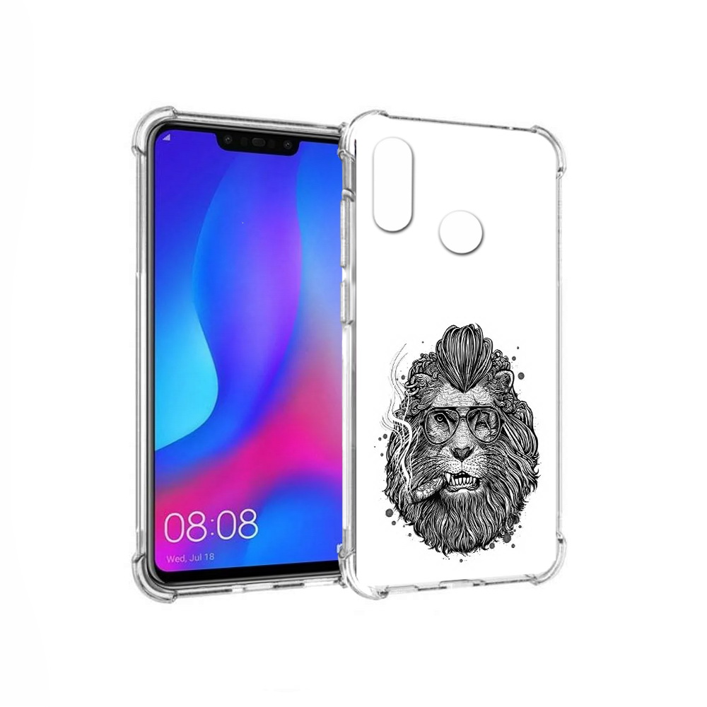 

Чехол MyPads Tocco для Huawei Nova 3 курящий лев (PT115710.27.432), Прозрачный, Tocco