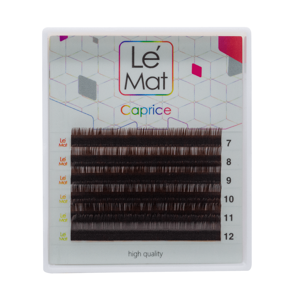 

Ресницы Dark chocolate Le Maitre Bronze 6 линий B 0.07 MIX 7-12 mm, Коричневый