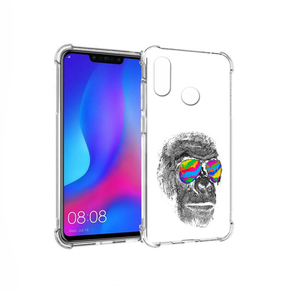 

Чехол MyPads Tocco для Huawei Nova 3 крутая обезьяна в очках (PT115710.27.422), Прозрачный, Tocco