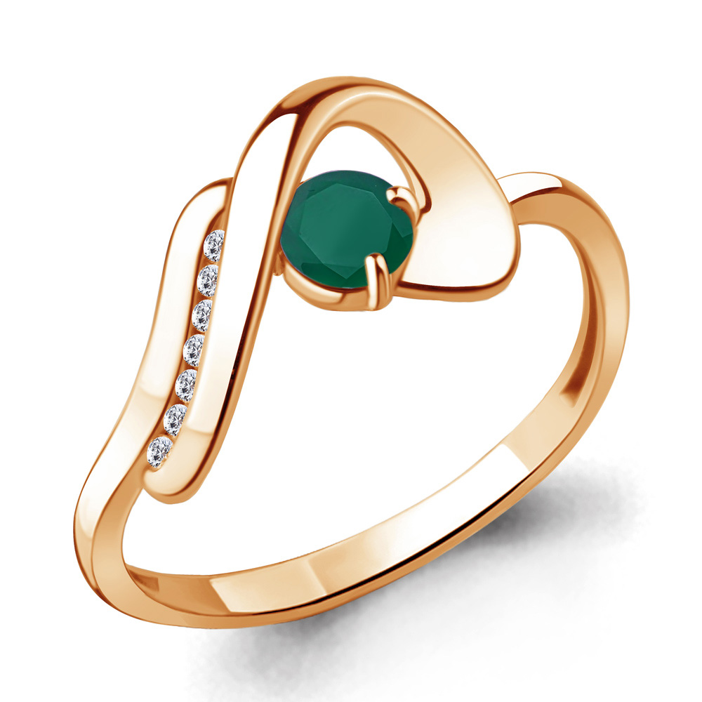 

Кольцо из серебра с агатом/фианитом р. Aquamarine 6931309А, 6931309А_925_з