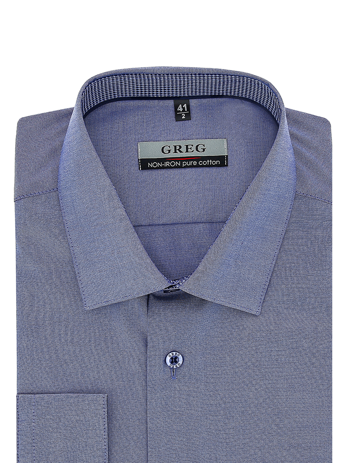 

Рубашка мужская Greg 00-00005623 голубая 46, Голубой, 00-00005623