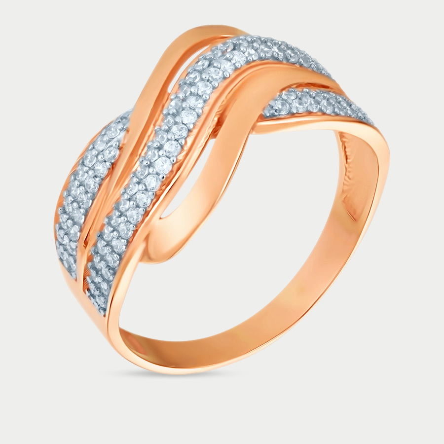 Кольцо из розового золота р. 20,5 Аврора ЮД 71008, фианит