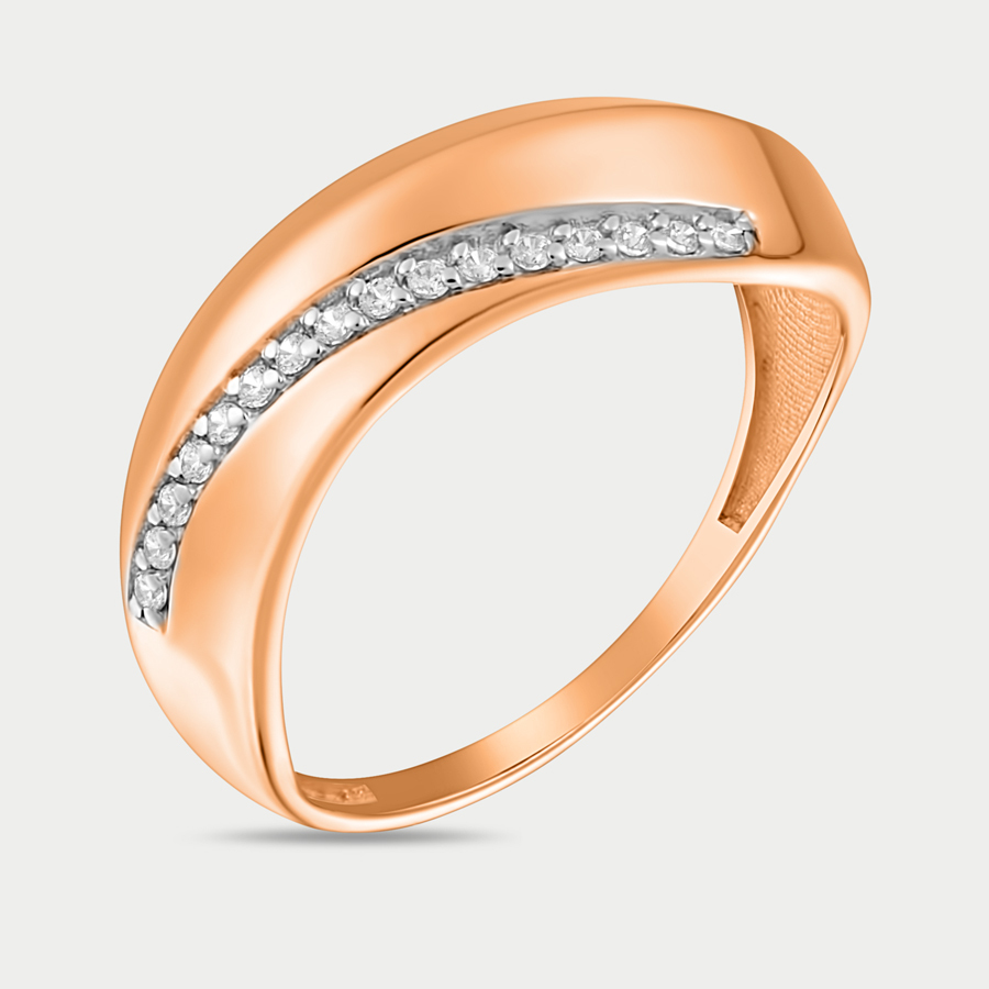 Кольцо из розового золота р. 17 Сорокин 70232700, фианит